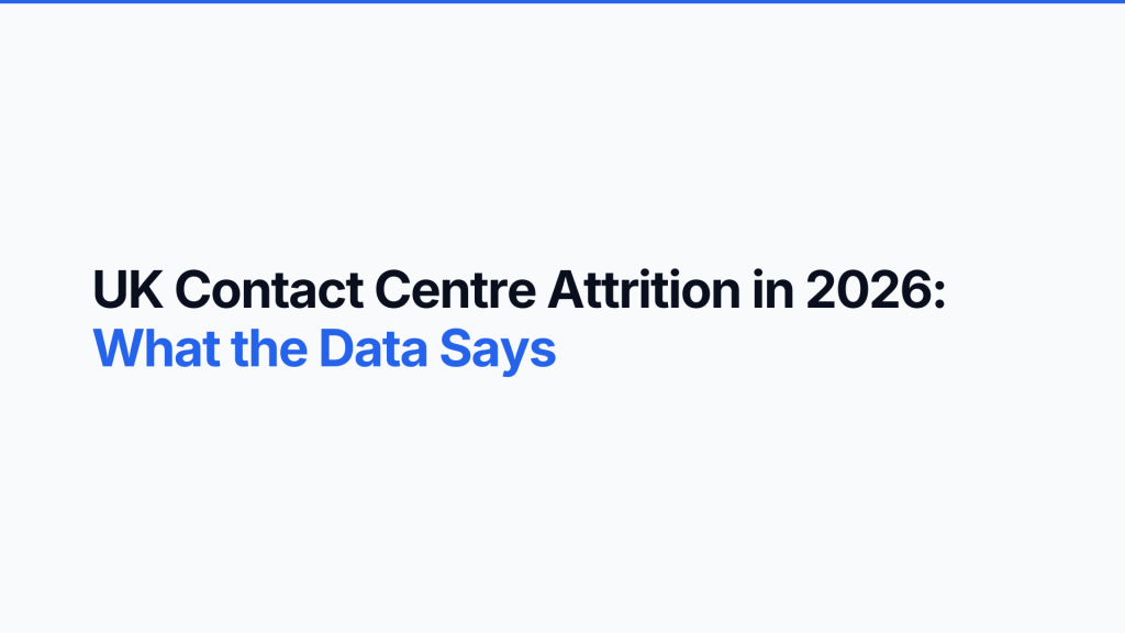 Illustration reading "UK contact centre attrition in 2026: what the data says" with the Onboardo logo.
